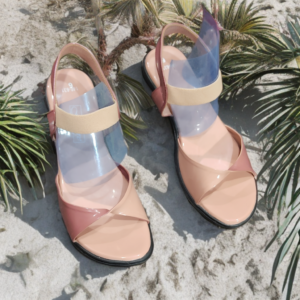 Bicolour stylish ladies belt sandal